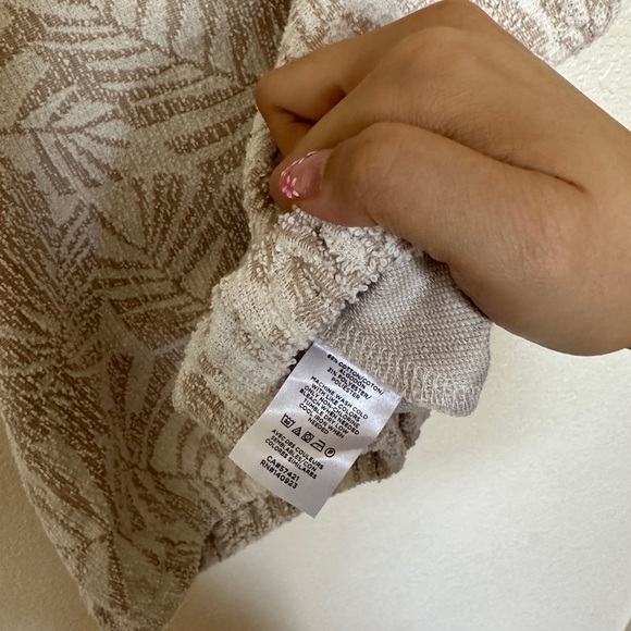 NWT Loft palm tree pattern linen beach vacation tropical bubble hem cami top - Picture 3 of 6